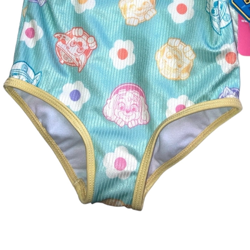 Paw Patrol Pink and Green One Piece Swimwear - Picture 3 of 5